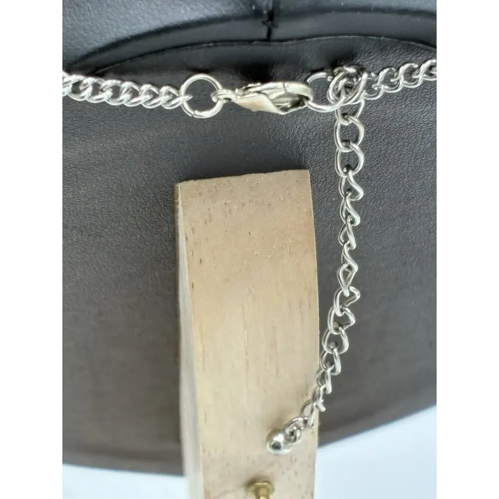 Vintage Braided Rope Chain Statement Necklace Silver Tone Boho 16 Inch